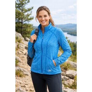 L.L. Bean Women’s Medium Full Zip Performance Jacket Blue Stretch Athletic